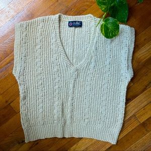 cream knit sweater vest